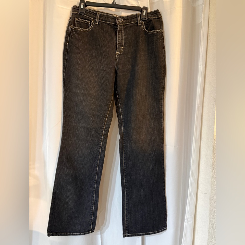 Y2K Canyon River Blues Black Flare Jeans Size 10 Stretch Bootcut - Picture 3 of 13
